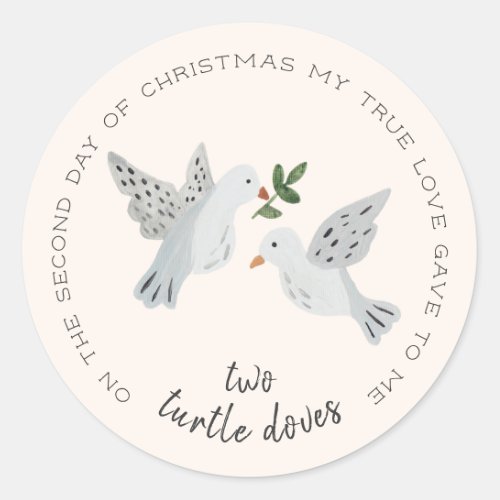 Two Turtle Doves Classic Round Sticker