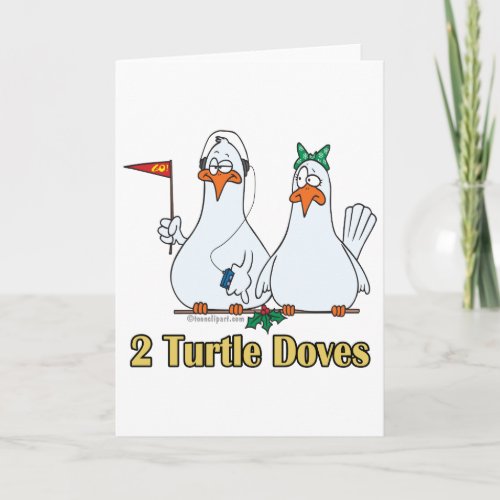 two turtle doves second 2nd day of christmas holiday card