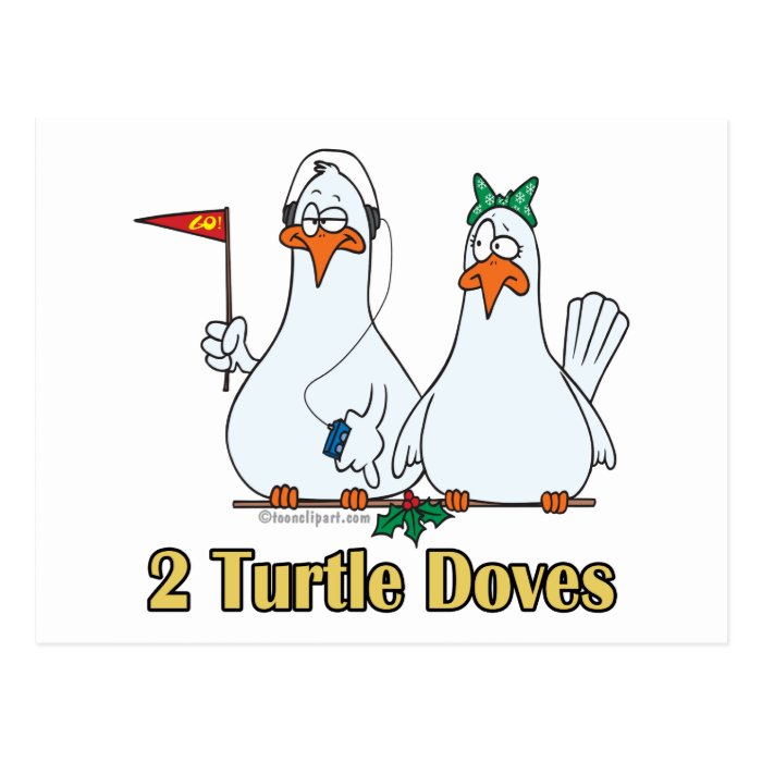 two turtle doves second 2nd day of christmas postcards