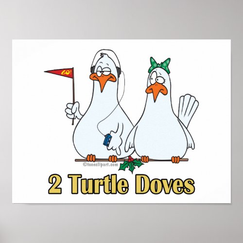 two turtle doves second 2nd day of christmas poster