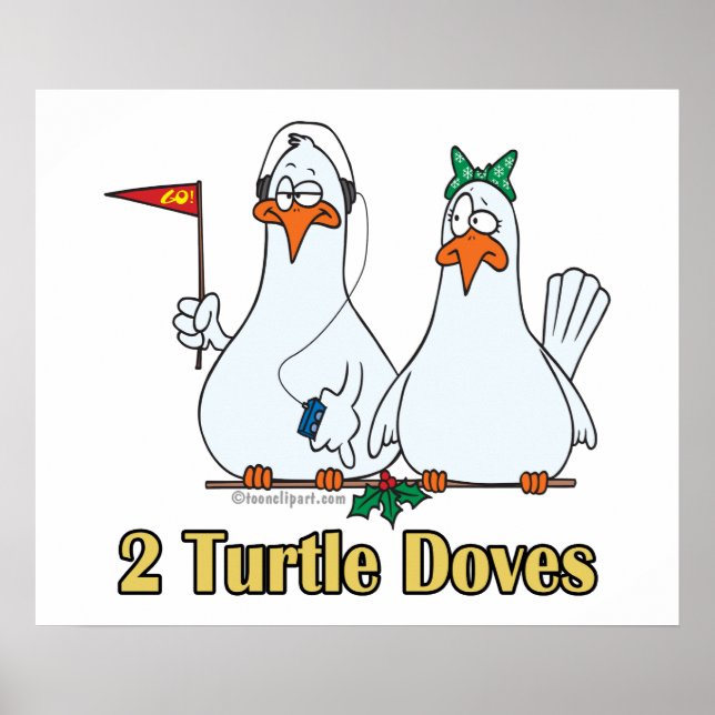 two turtle doves second 2nd day of christmas poster (Front)