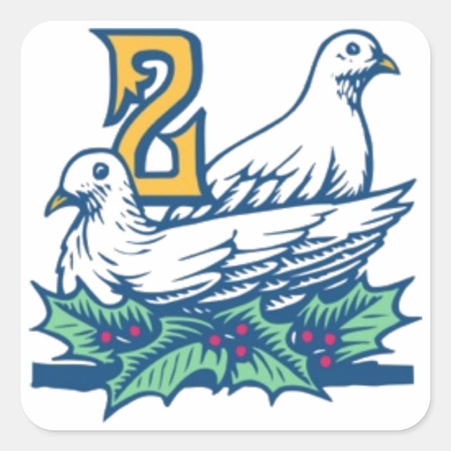 Two Turtledoves Square Sticker (Front)