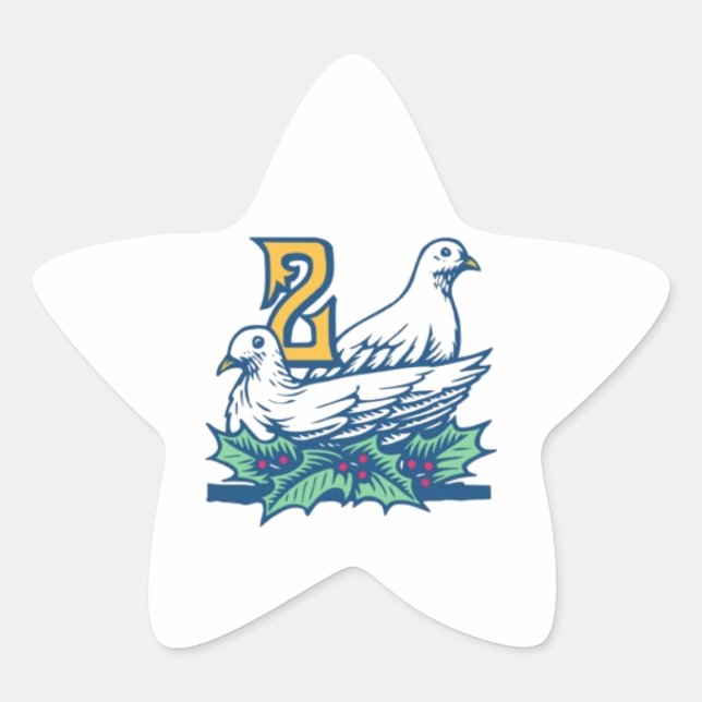 Two Turtledoves Star Sticker (Front)