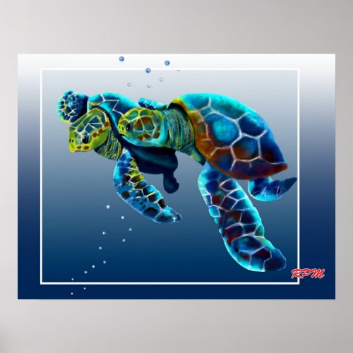 Two Turtles Poster