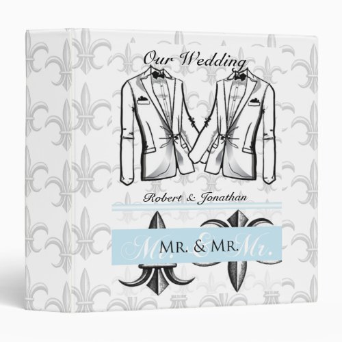 Two Tuxedo Groom Gay Wedding Binder