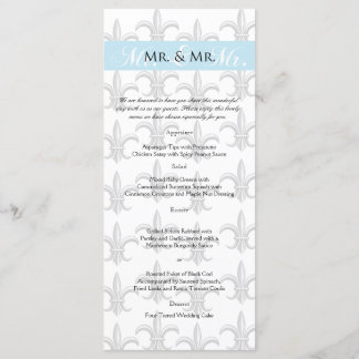 Two Tuxedo Groom Gay Wedding Menu