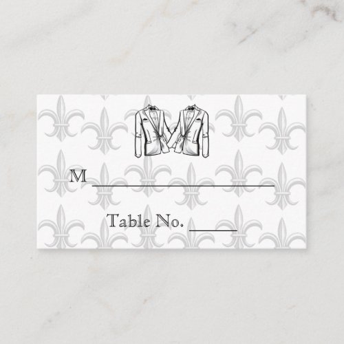Two Tuxedo Groom Gay Wedding Place Cards Business Cards