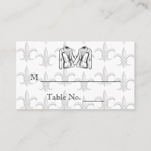 Customizable Two Tuxedo Groom Gay Wedding Place Cards Business Cards
