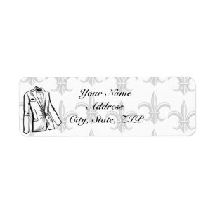 Two Tuxedo Groom Gay Wedding Return Address Label