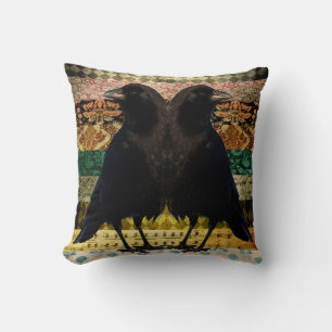 Two Twin Crows Throw Pillow