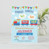 Two Two Train Birthday Invitations (Standing Front)