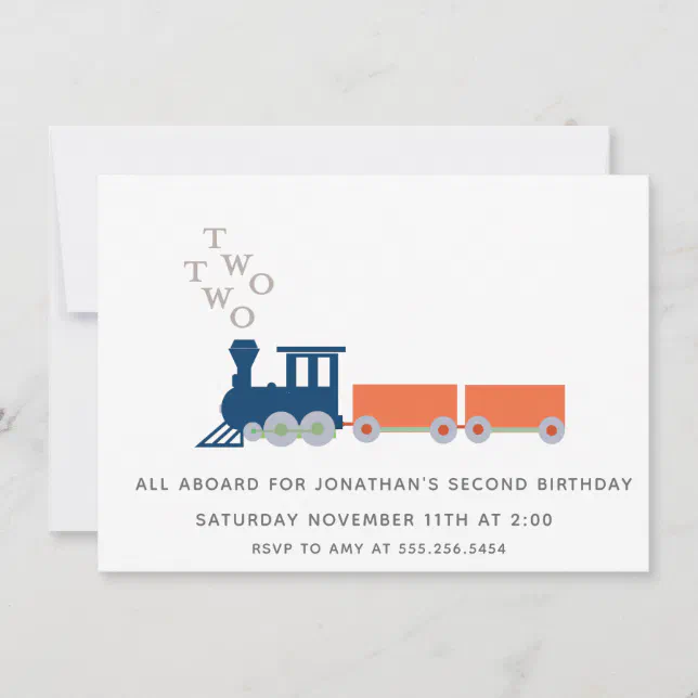 Two Train Invitation Two Two Train Invitation | Zazzle