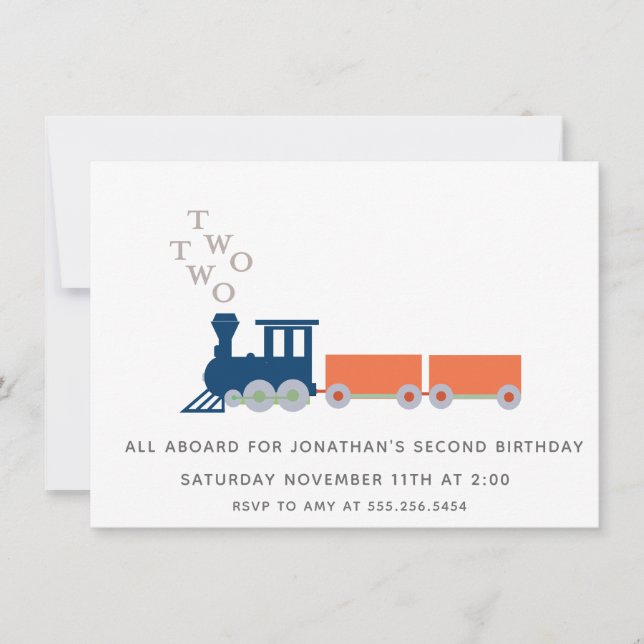 Two Two Train Invitation (Front)