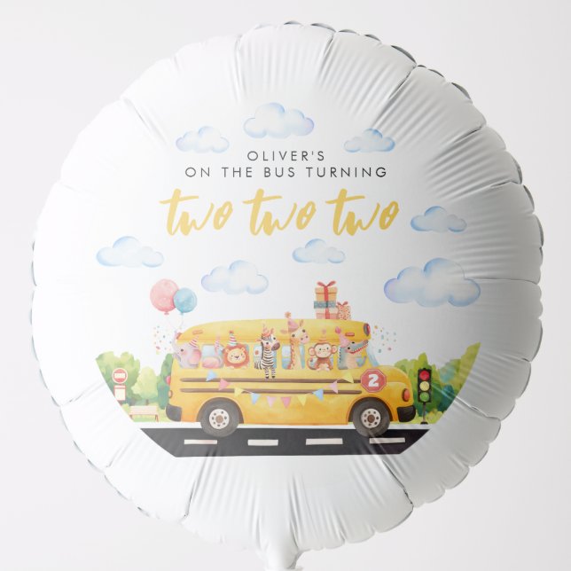 Two Two Two School Bus Balloon (Front)