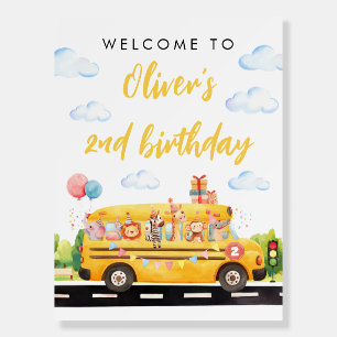 Two Two Two School Bus Welcome Sign