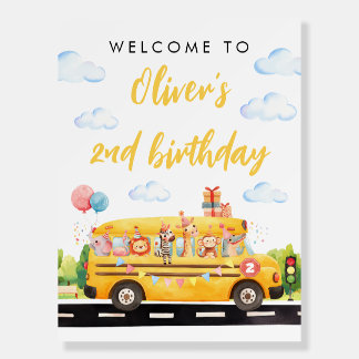 Two Two Two School Bus Welcome Sign