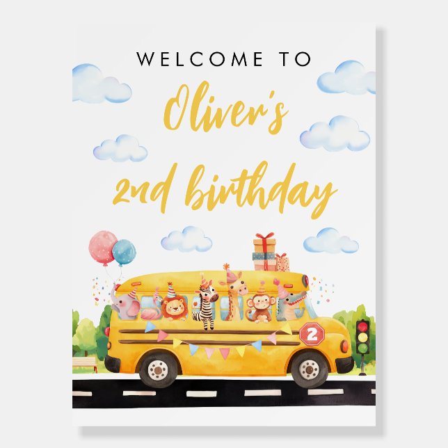 Two Two Two School Bus Welcome Sign (Front)