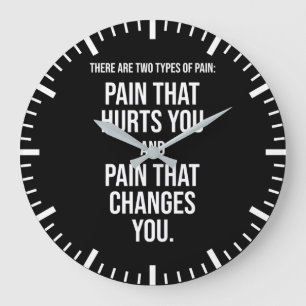 Two Types Of Pain - Gym, Success, Hustle Large Clock