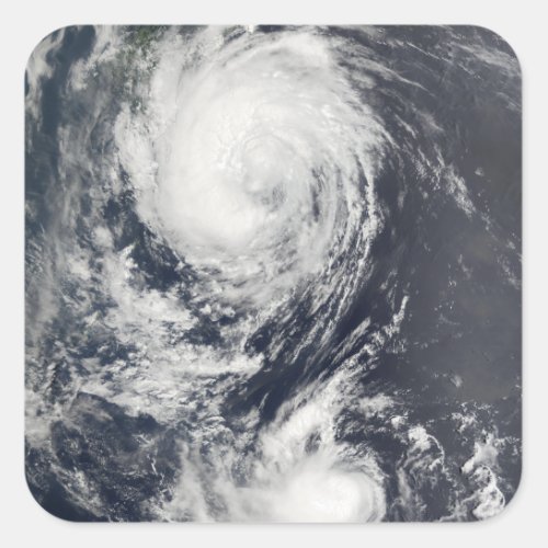 Two Typhoon systems approaching the Far East Square Sticker