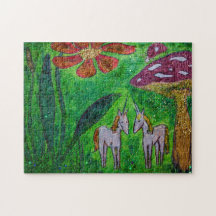 Two Unicorns under a Mushroom