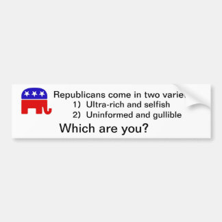 Two varieties of Republicans Bumper Sticker