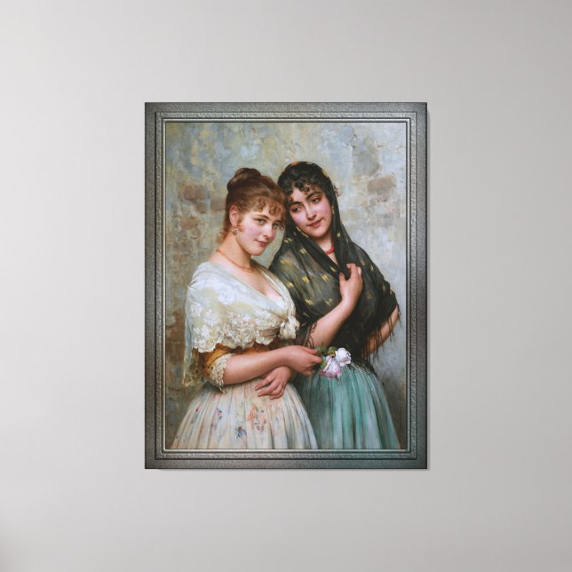 Two Venetian Women by Eugene de Blaas Canvas Print (Front)
