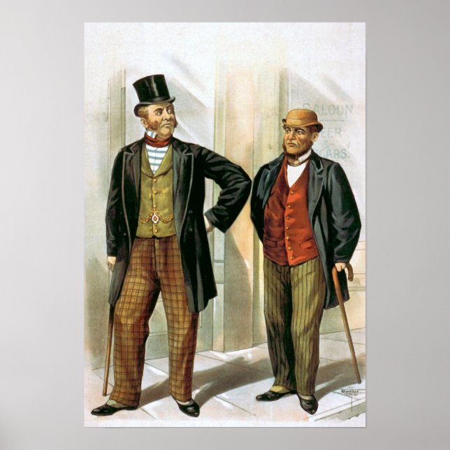 "Two Victorian Gentlemen" Vintage Poster (Front)