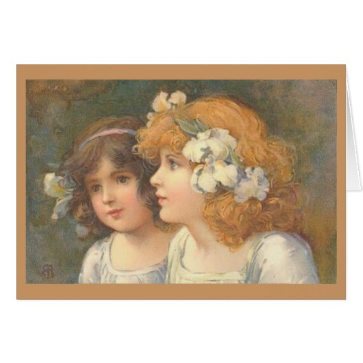 Two Victorian Girls Cards (Front Horizontal)