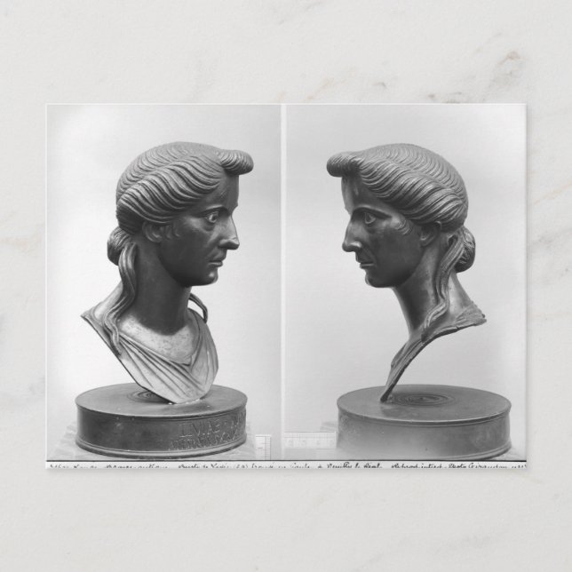 Two views of a bust of Livia Postcard (Front)