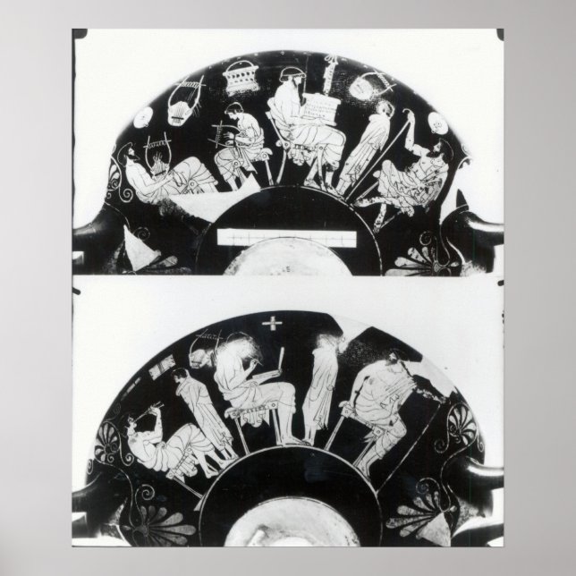 Two views of an attic red-figure cup poster (Front)
