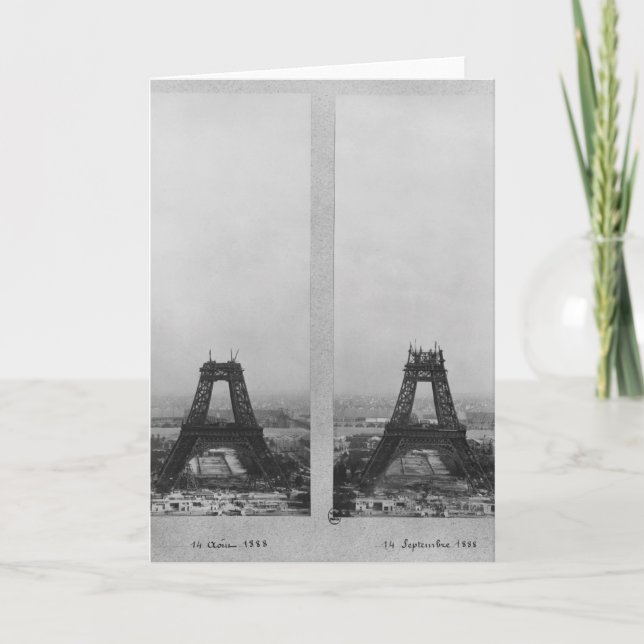 Two views of the construction of the Eiffel Card (Front)