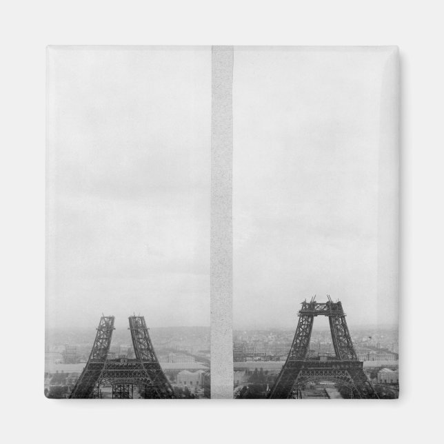Two views of the construction of the Eiffel Magnet (Front)
