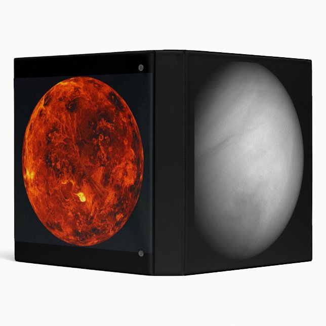 Two Views Of The Planet Venus 3 Ring Binder (Background)