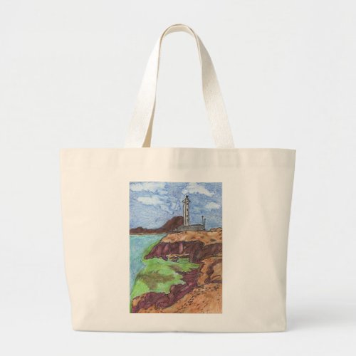 Two Views of the San Felipe Lighthouse Large Tote Bag