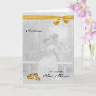 Two Vintage Brides Gay Bridesmaid Request Card