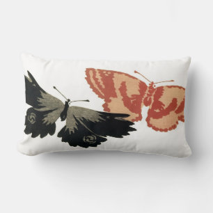 Two Vintage Butterflies Lumbar Pillow
