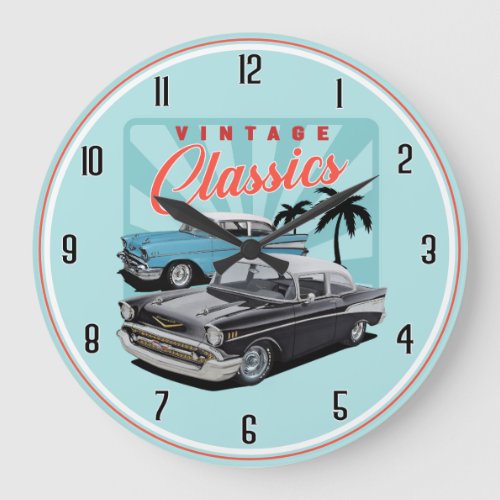 Two Vintage Classics Car Large Clock