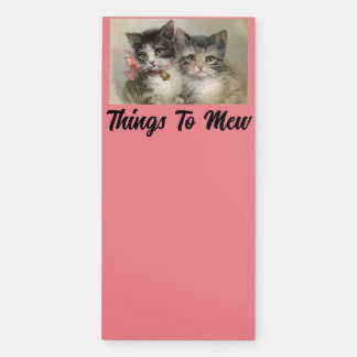 Two Vintage Kittens Magnetic Notepad