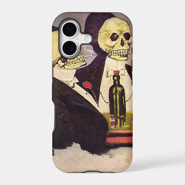 Two Vintage Skeletons Iphone Case (Back)