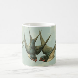 Two Vintage Swallows Coffee Mug