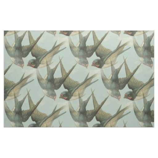Two Vintage Swallows fabric