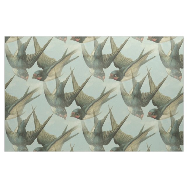 Two Vintage Swallows fabric (Fat Quarter)