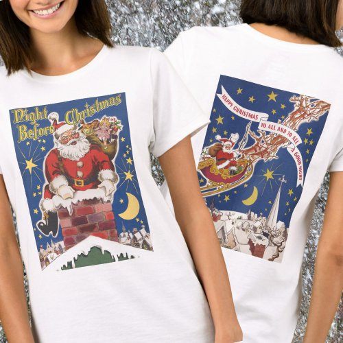 Two Vintage Twas Night Before Christmas Designs T_Shirt