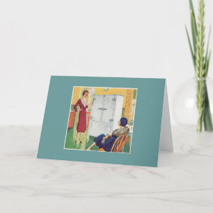 Two Vintage Women in the Kitchen Card