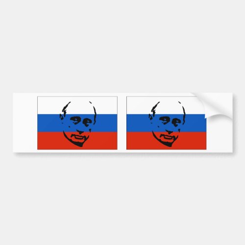 TWO Vladimir PutinRussian Flag Bumper Sticker