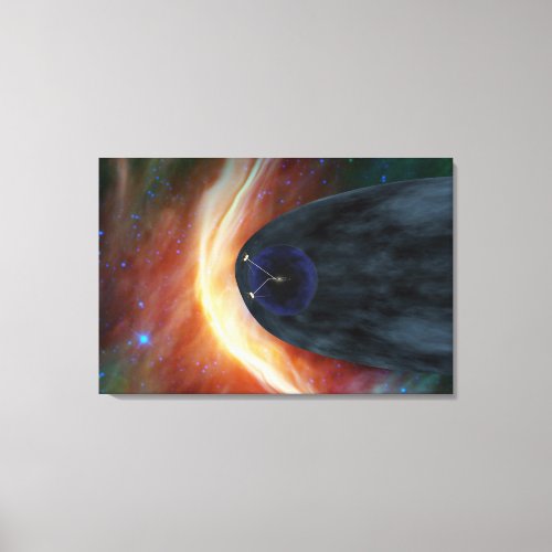 Two Voyager Spacecraft Exploring Turbulent Space Canvas Print
