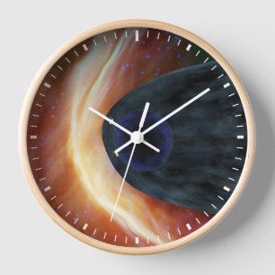 Two Voyager Spacecraft Exploring Turbulent Space. Clock