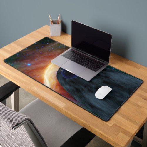 Two Voyager Spacecraft Exploring Turbulent Space Desk Mat