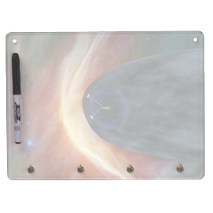 Two Voyager Spacecraft Exploring Turbulent Space. Dry Erase Board With Keychain Holder
