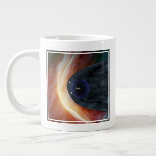 Two Voyager Spacecraft Exploring Turbulent Space Giant Coffee Mug